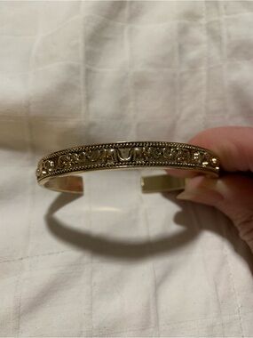 NRQ Elephant Open Cuff Bracelet in Gold Tone